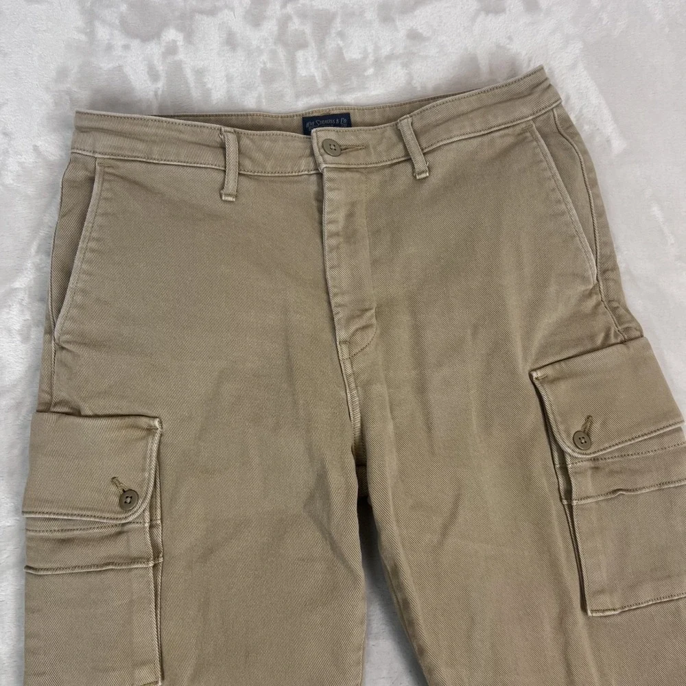 Y2K Levis Cargo Pants Mens 32x32 Tan Tapered Leg Skater Grunge Streetwear Casual